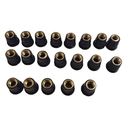 M6 Rubber Brass Well Nuts / Set of 20 / Well Nuts for Motorcycle Fairing