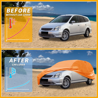 Waterproof Car Cover for Honda Odyssey (2018–2023) 210D-PU, Orange, Zipper