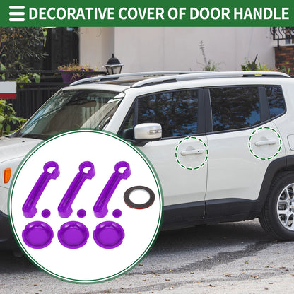 Set of 4 Exterior Door Handle Covers for Jeep Wrangler JK (2007–2017) ABS Purple