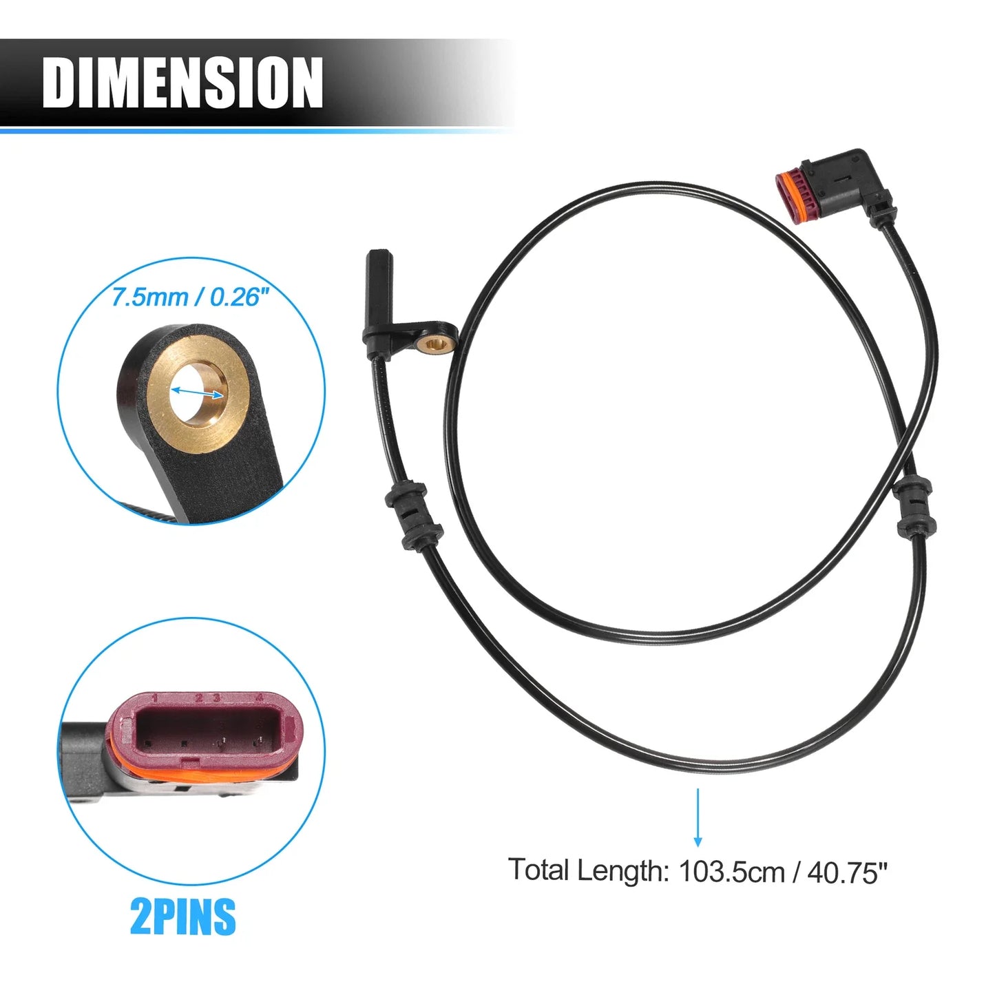 Rear Right ABS Wheel Speed Sensor for Mercedes-Benz C 230 (2002-2007)