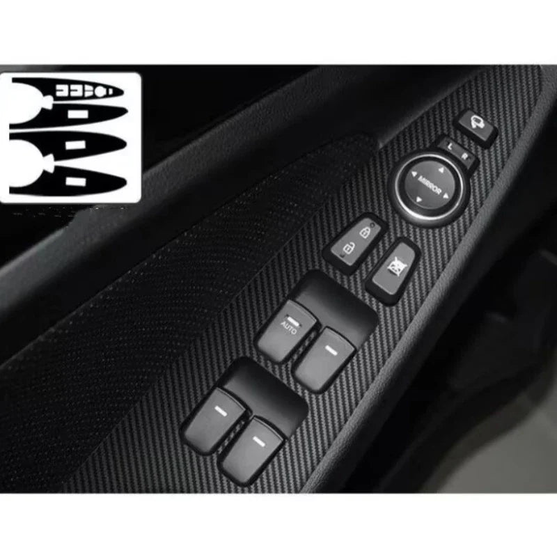 22pcs / Matte Carbon Fiber Interior Stickers Trim Decals / Hyundai Sonata (2011–2014)
