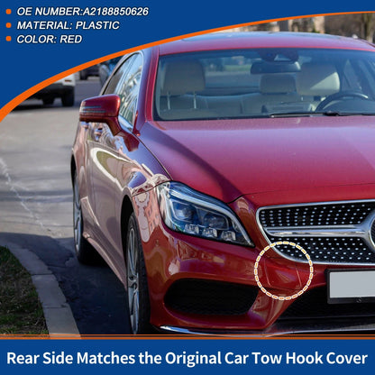 Front Car Bumper Tow Hook Cover for Mercedes-Benz CLS W218 (2012-2018) Red