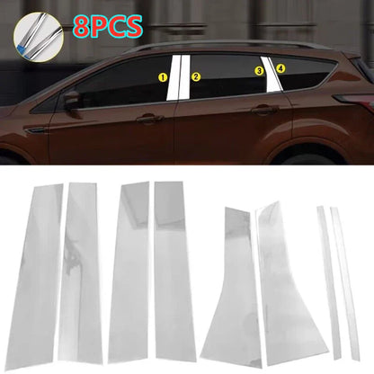 8 x Chrome Pillar Posts Door Cover Trim for Ford Escape Kuga (2013–2019)