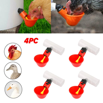 Set of 4 Automatic Water Drinker Cups for Poultry