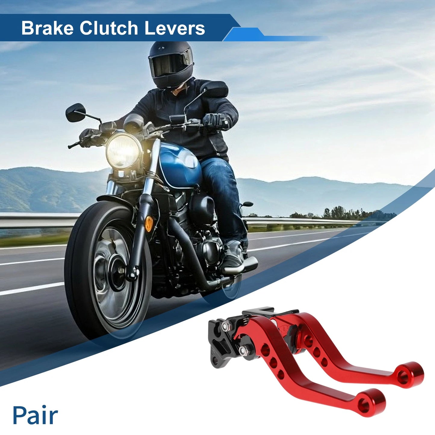 Adjustable Short Brake Clutch Lever Set for Yamaha YFZ 450 (2003–2006) Red