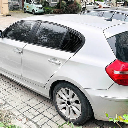 Black Side Rear Window Louvers Shutter Vent Cover for BMW 1 Series (2005-2011)