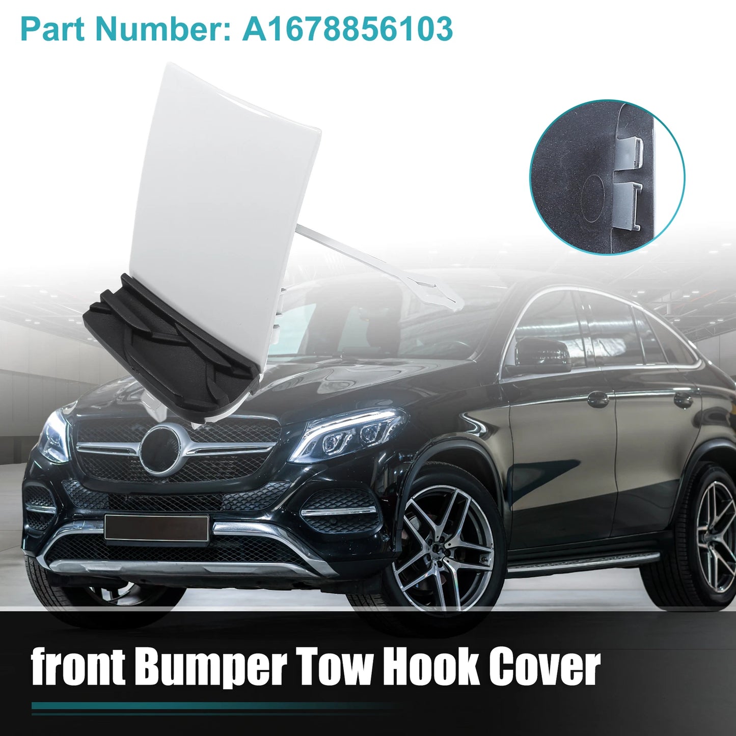 Tow Hook Cap for Mercedes-Benz GLE 350 (2016–2023) No.A1678856103 White
