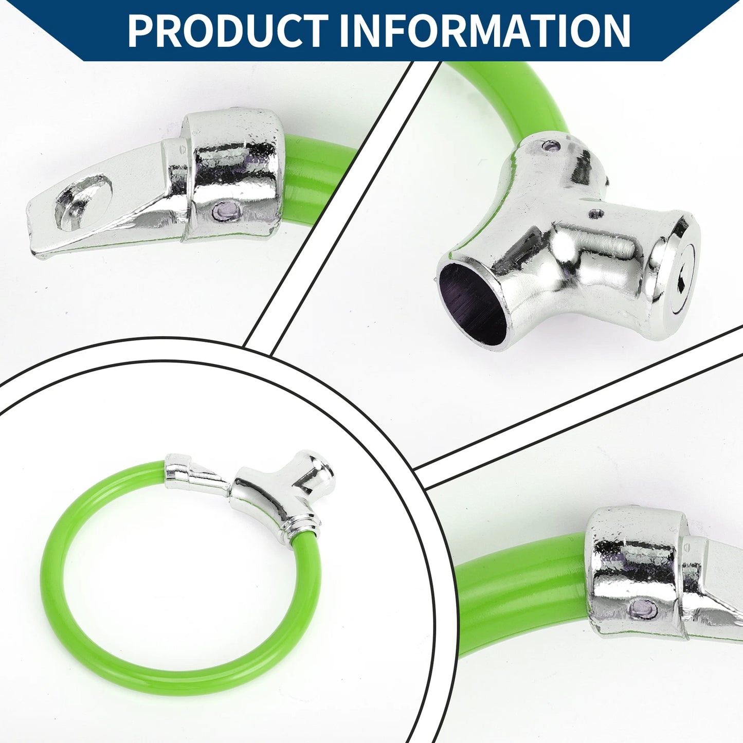 Bicycle Lock Portable Ring Cable Anti-Theft Mini Lock 42cm Green