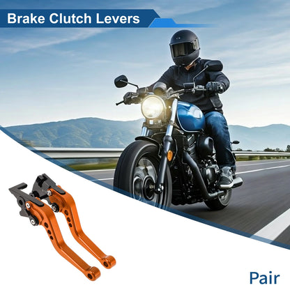 6-Speed Adjustable Brake Clutch Levers for Kawasaki EX250 (2008–2012) Orange