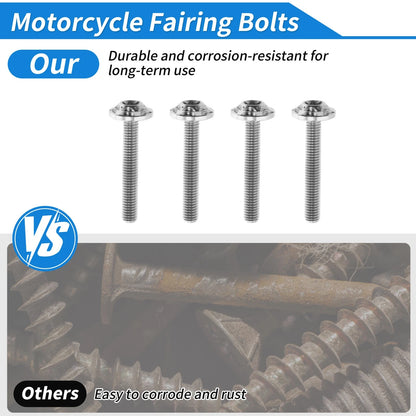 Windshield Bolts for Harley Road Glide (2015–2024) Titanium Alloy Silver Tone