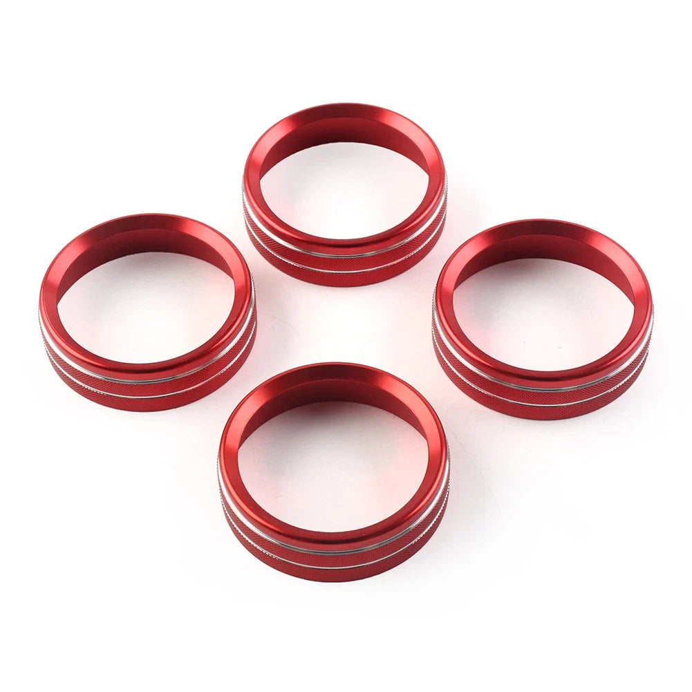 4 x Air Conditioner Switch CD Button Ring Knob Trim for Ford F150 XLT (2015-2020)
