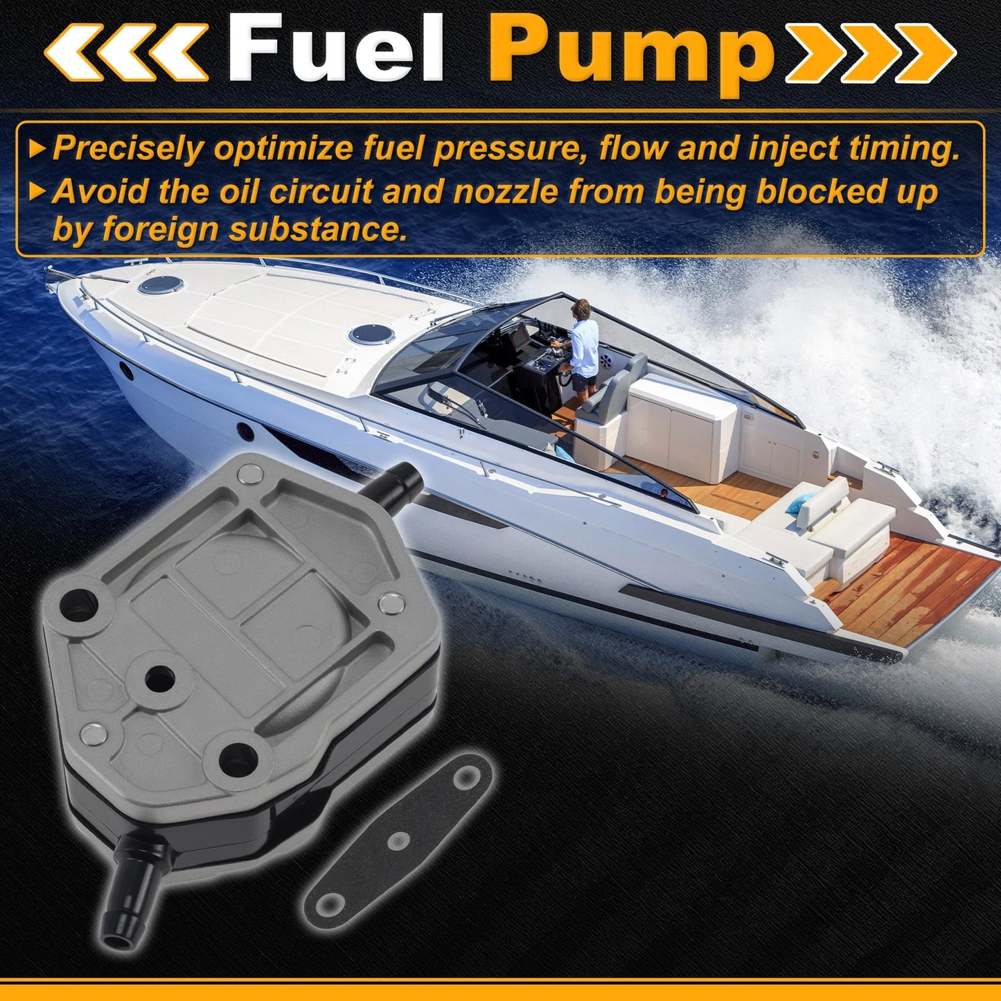 Set of 1 Marine Fuel Pump Assembly for Yamaha Outboard 25HP (1995–2015) 6632441000