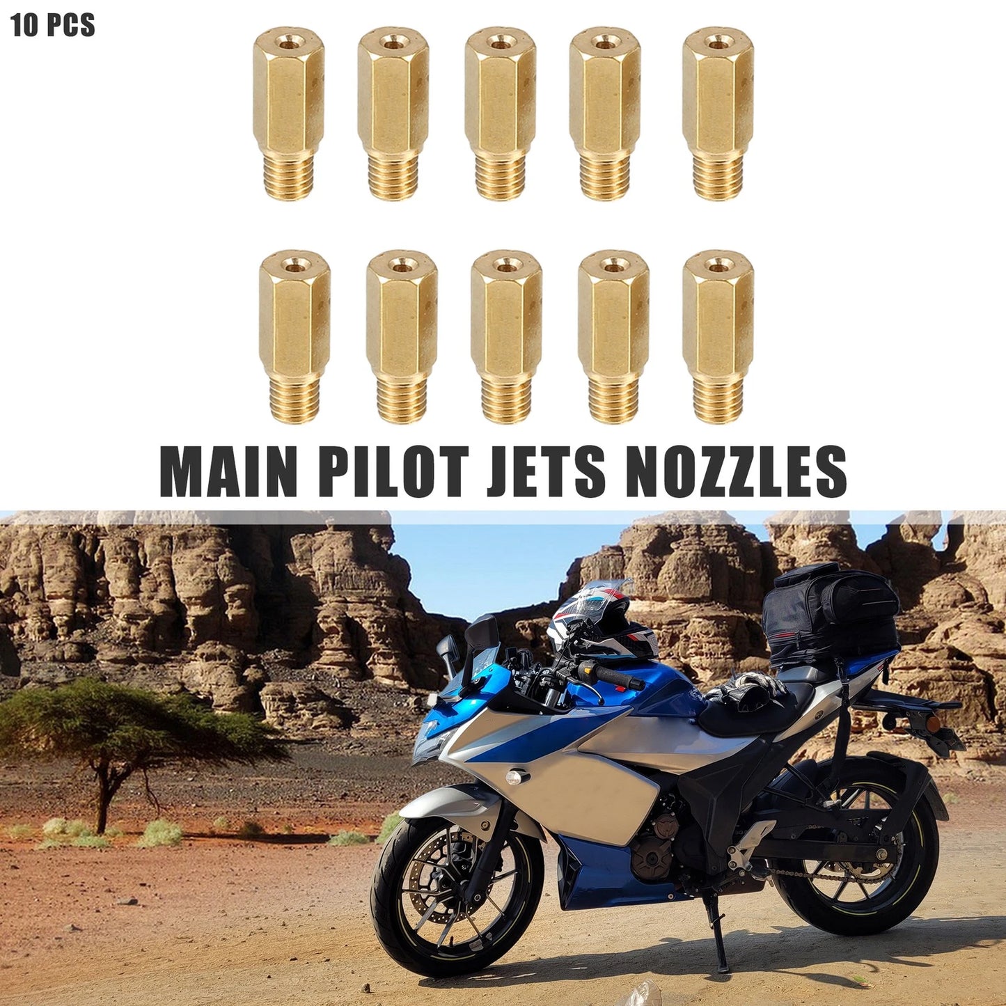 10pcs Carburetor Jets for Motorcycle (100, 105, 108, 110, 115, 120, 125, 130, 135, 140)