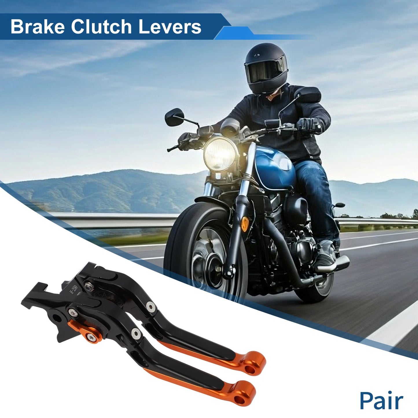 Short Long Brake Clutch Levers for Honda Rebel CMX 500 300 (2017–2021) Black Orange