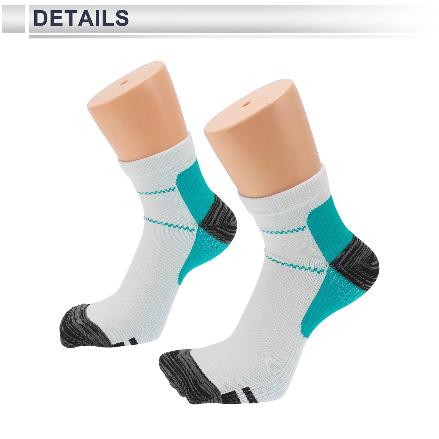 Cycling Socks Anti-Friction Shock Absorption Size M Low-Cut Blue White