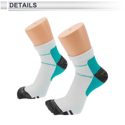 Cycling Socks Anti-Friction Shock Absorption Size M Low-Cut Blue White