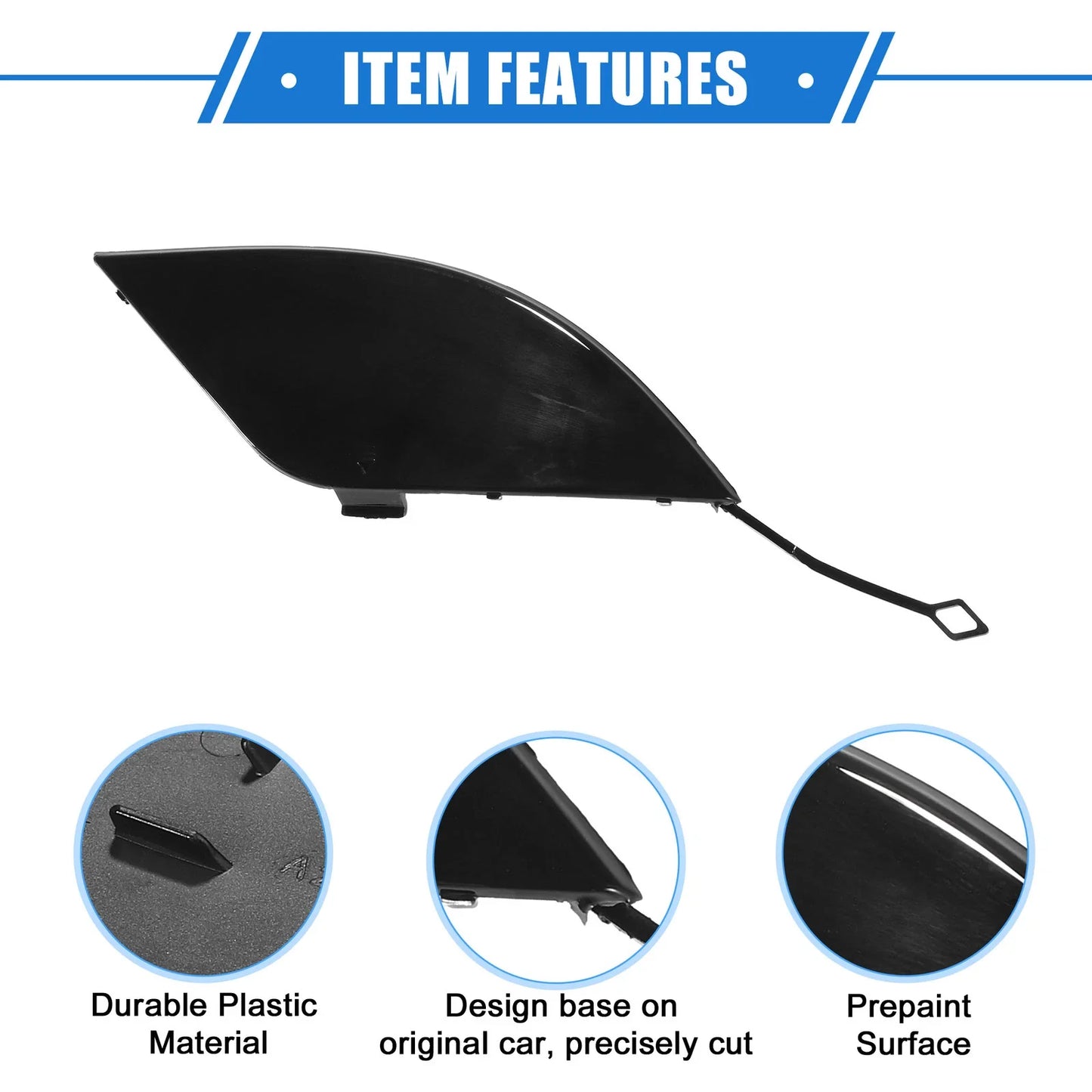 Rear Bumper Tow Hook Eye Hole Cap for Mercedes-Benz C300 (2008-2011) Black
