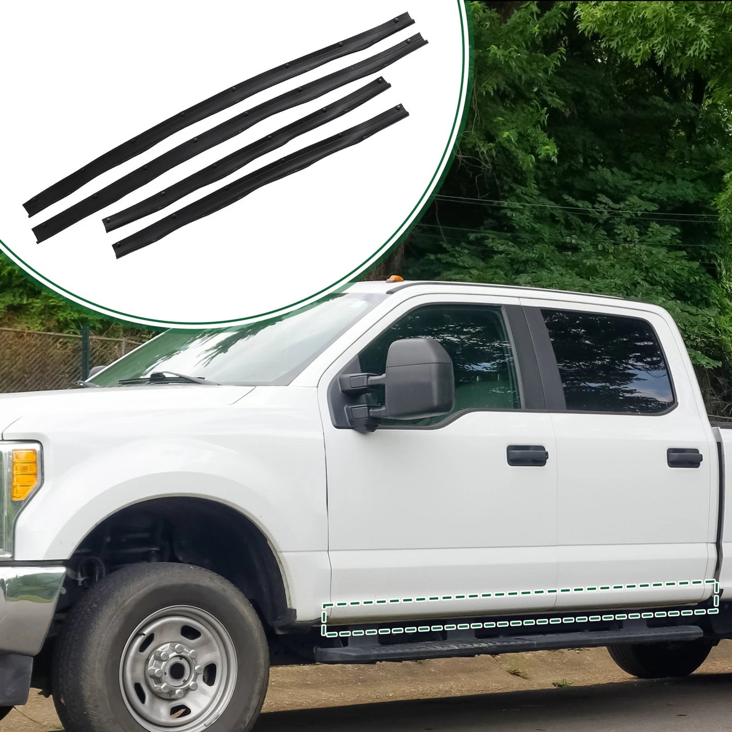 Set of 2 Front Rear Lower Door Weatherstrip for Ford F250 F350 (1999–2007) F81Z-2520758-AA