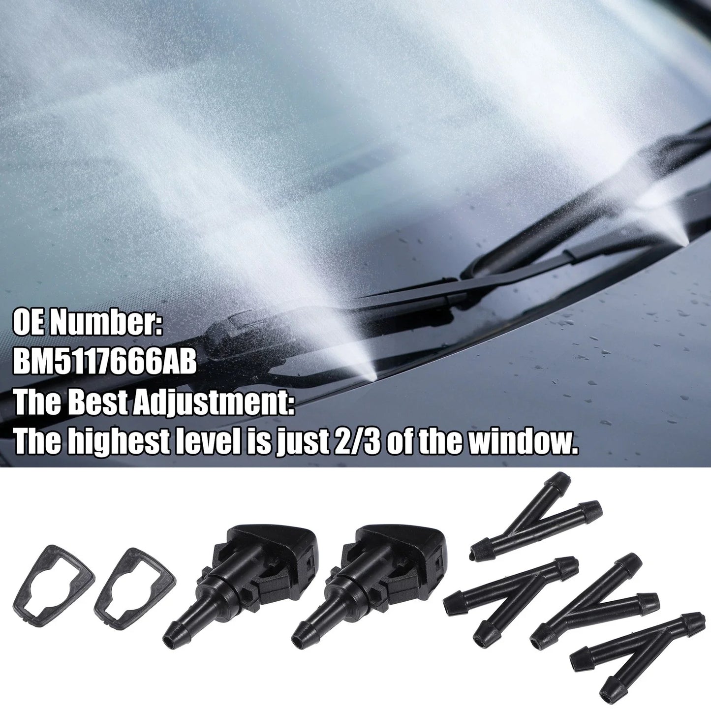 Windshield Washer Nozzle Set for Hyundai Accent (2010-2017)