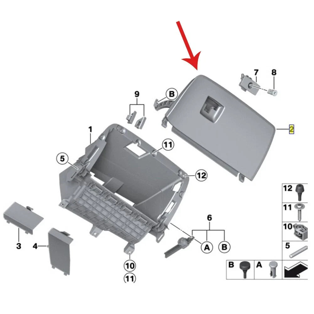 Dash Glove Box / Front / for BMW X4 F26 (2015–2018)
