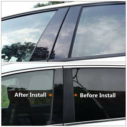 10 x Black PC Pillar Posts Door Trim Covers for Chevrolet Cruze (2011-2015)