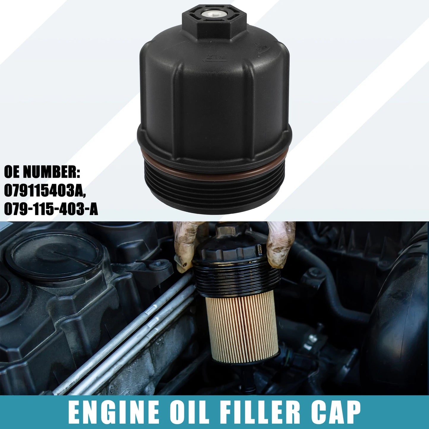 Engine Oil Filter Housing Cap 079115433C for Audi S6 S7 S8 (2013–2018)
