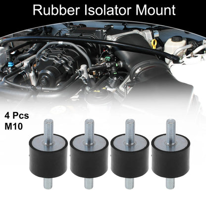 Set of 4 M10 Rubber Metal Vibration Isolator Mounts for Shock Absorber