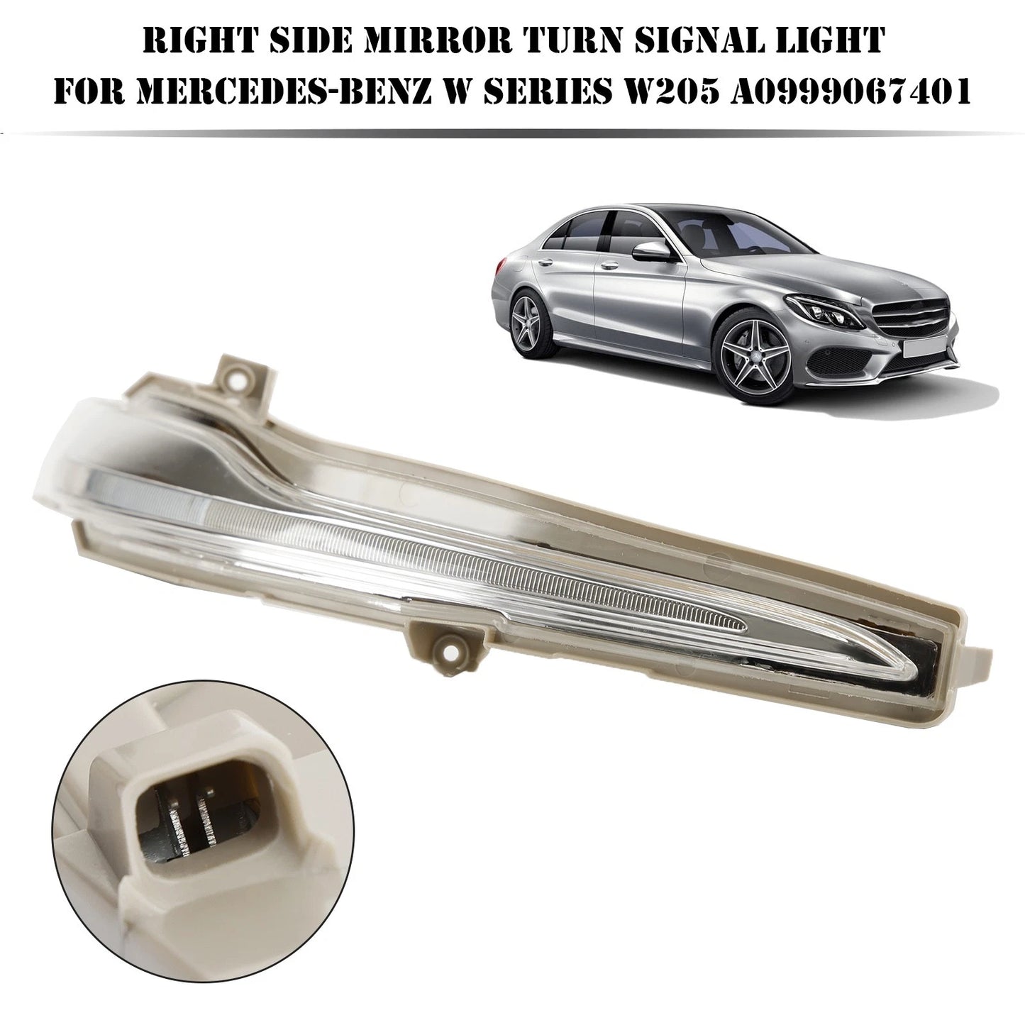 Right Side Mirror Turn Signal Light for Mercedes-Benz W205 (2015–2021) A0999067401