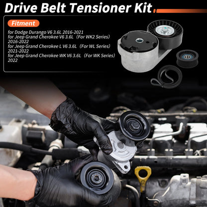 Set of 2 Drive Belt Tensioner Kit for Dodge Durango V6 3.6L (2016–2021) No. 5184617AC