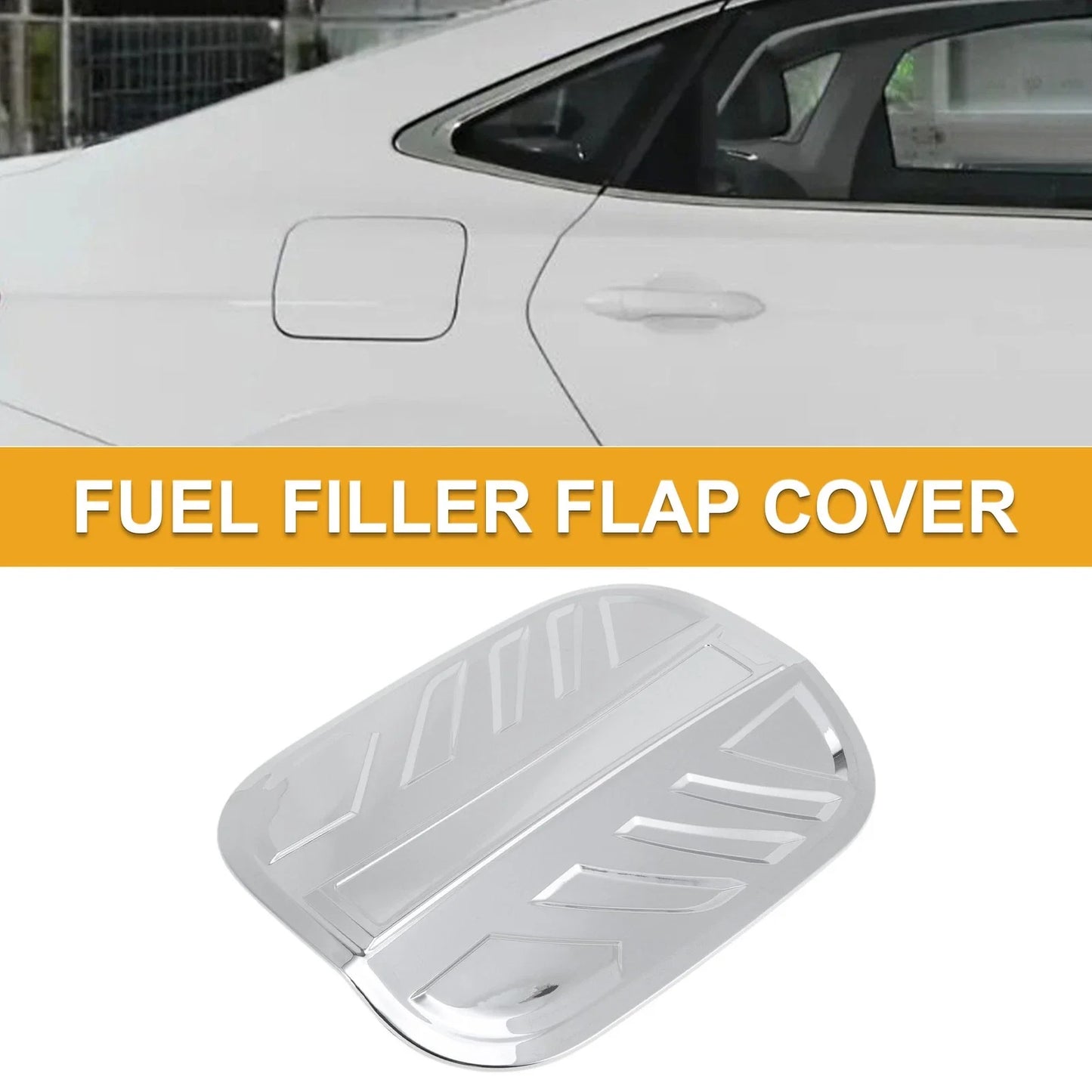 Fuel Tank Door Cap for Hyundai Santa Fe (2019-2025) Chrome Silver Tone