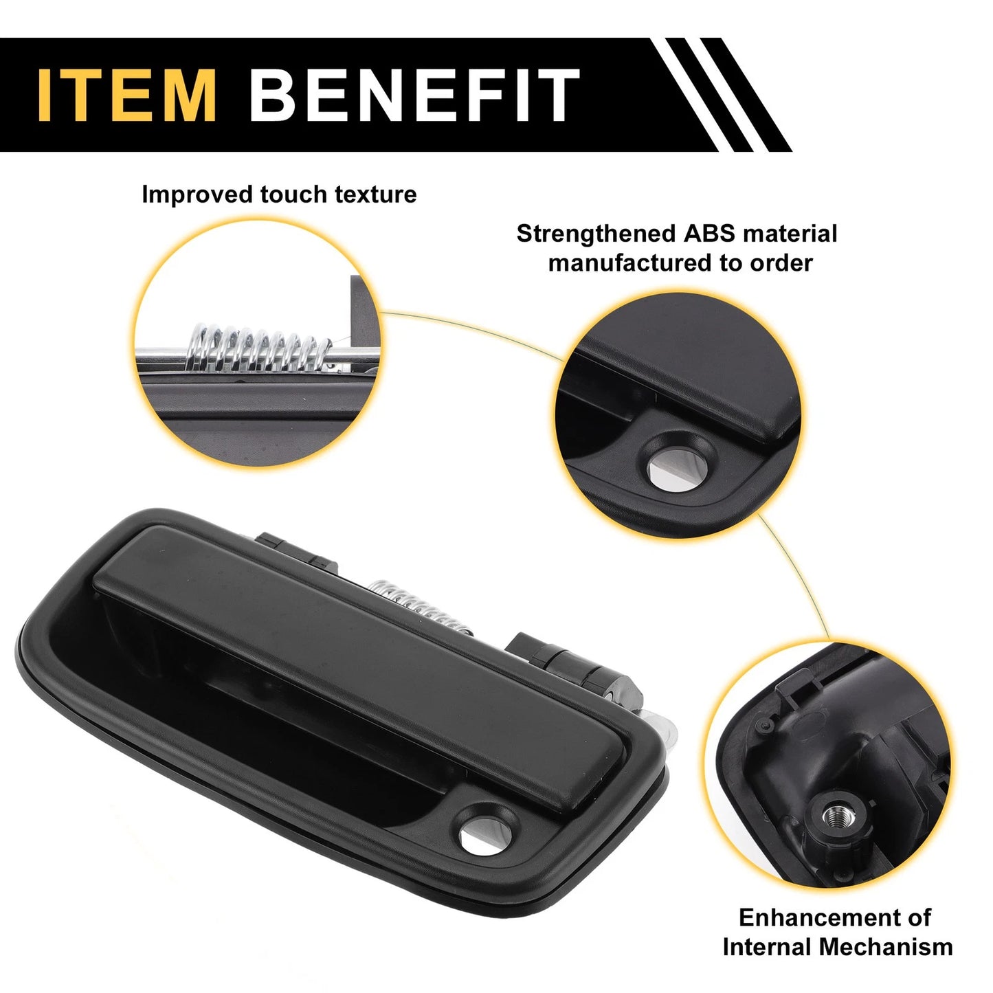 Front Left Exterior Door Handle for Toyota Tacoma (1995–2004) No. 6922035020 Black