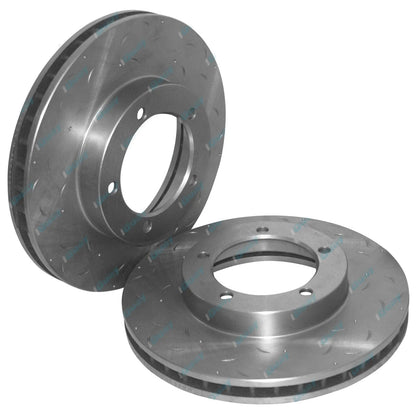Front Drilled Slotted Disc Rotors HD Pads for Landcruiser 76 78 79 Series