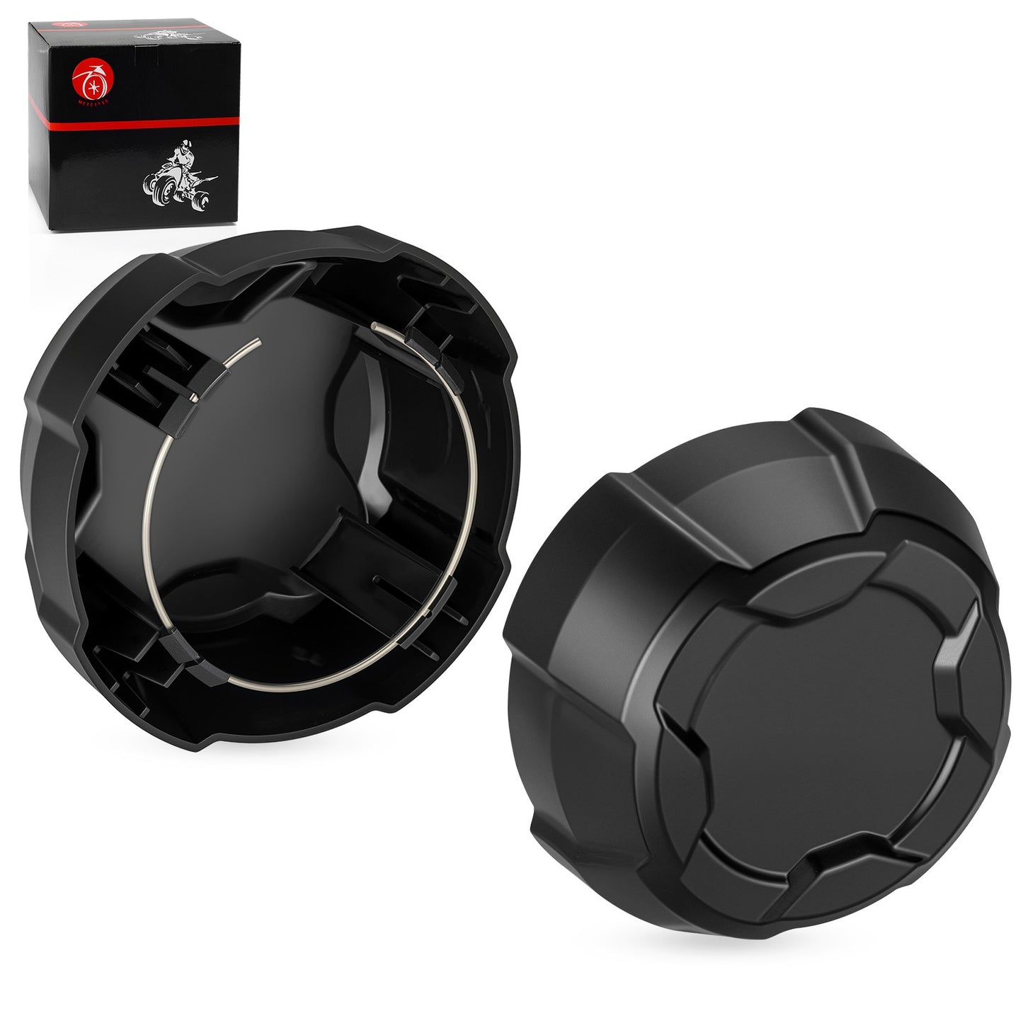 2X Rear Matte Black Rim Cap for Polaris Ranger Crew SP 570 (2022–2025)