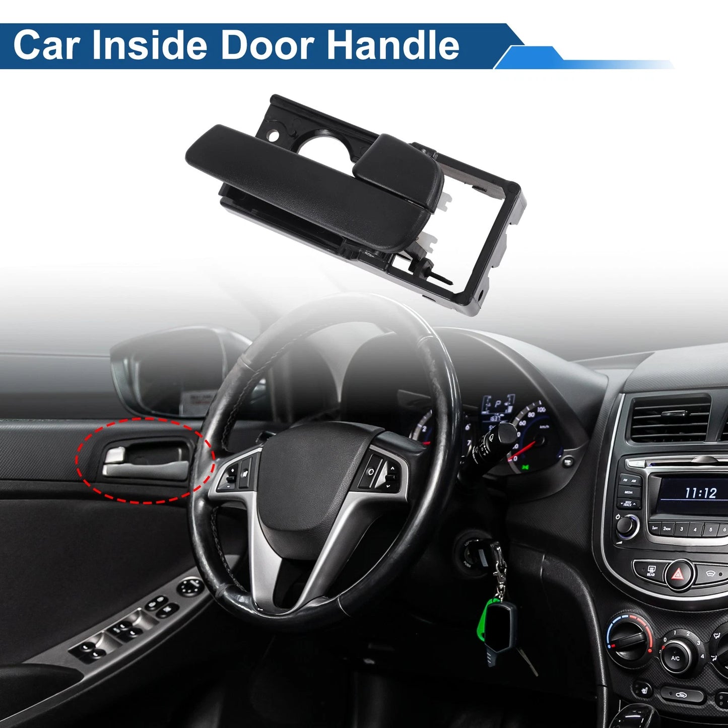 Front Driver Side Interior Door Handle for Kia Rio (2007–2011) No. 826201G000