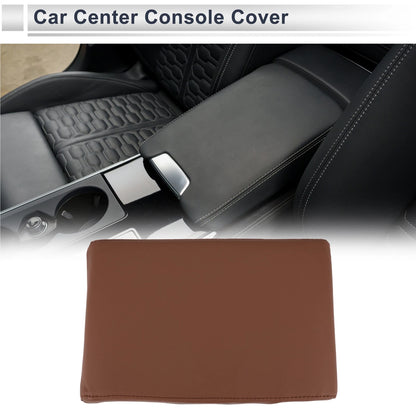 Center Console Cover for Car (12.6"x7.87"x1.97", Light Brown)