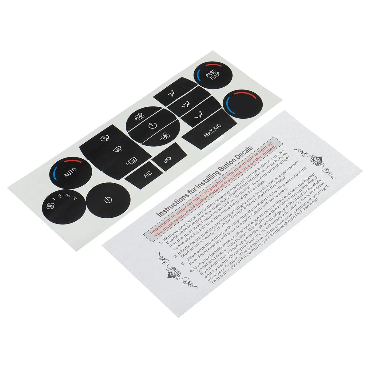 Heater AC Climate Control Button Decal for Ford Escape Fusion