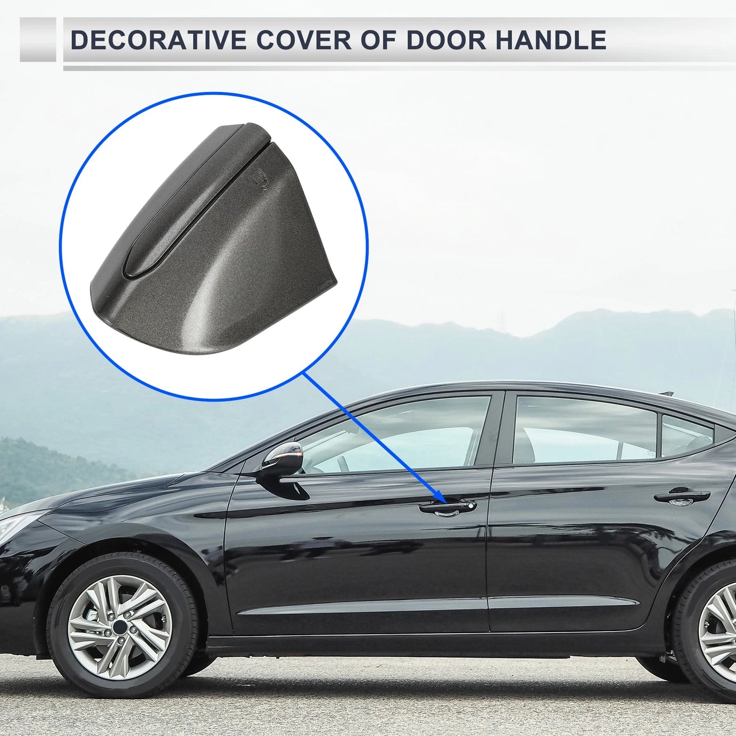Front Left Door Handle Protector for Ford Mondeo Edge Taurus (2013–2020) Gray