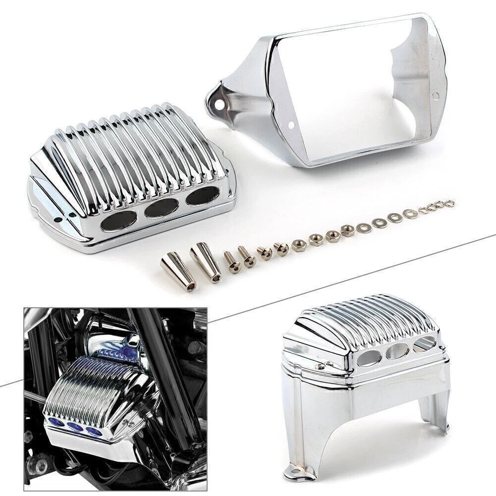 1X Chrome Front Voltage Regulator Cover Accent for Harley Bagger (1997–2011)