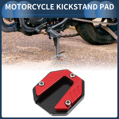 Kickstand Pad Set for Motorcycle (Aluminum Alloy, Red)