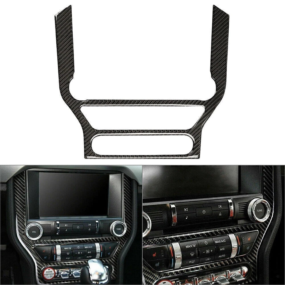 Carbon Fiber Multi-media Console Trim Cover for Ford Mustang (2015–2019)