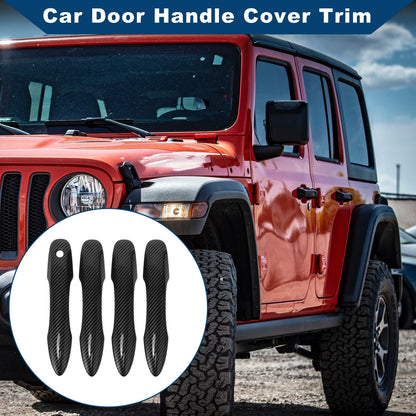 Car Door Handle Cover Trim for Toyota Camry (2018–2024) Carbon Fiber Black