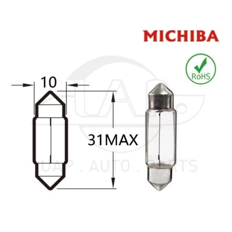 Clear Halogen Festoon Interior License Light Bulb for SV8.5