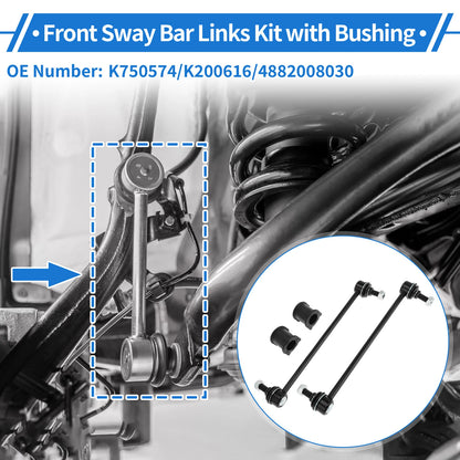 Set of 2 Front Stabilizer Bar Links with Bushings for Toyota Sienna  No.K750574