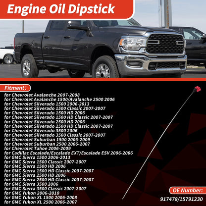 Oil Dipstick No. 917478 for Chevrolet Avalanche (2007–2008) Red 1Pc
