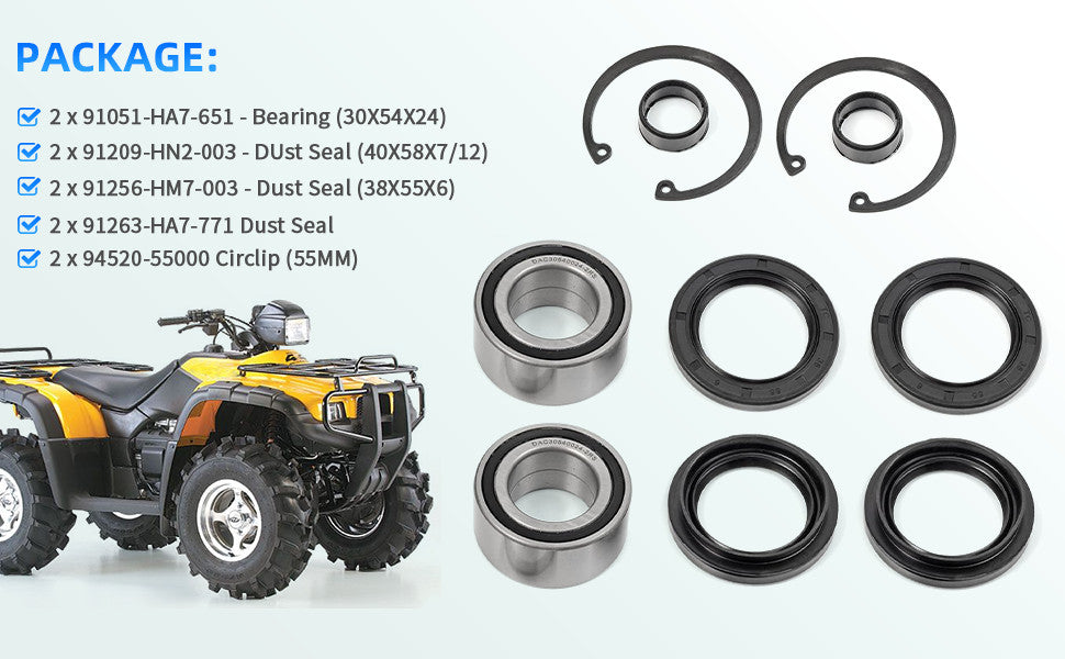 4X4 Front Wheel Bearing for Honda Foreman 500 TRX500 (2005–2019)