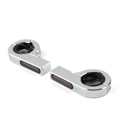 Chrome LED Fork Indicator Turn Signal Light for Harley Touring