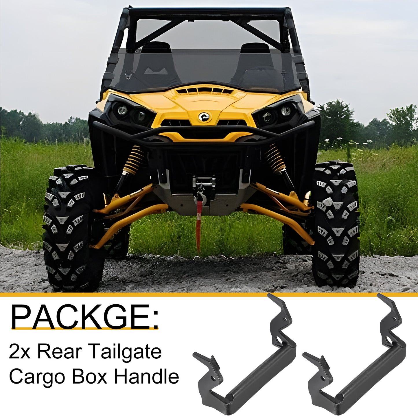 Set of 2 Rear Tailgate Cargo Box Handles for Can-Am Commander (2011–2020)