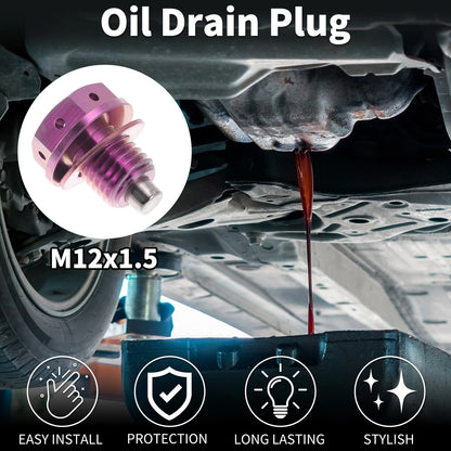 M12x1.5 Magnetic Oil Drain Plug for Universal Applications (Titanium Alloy)