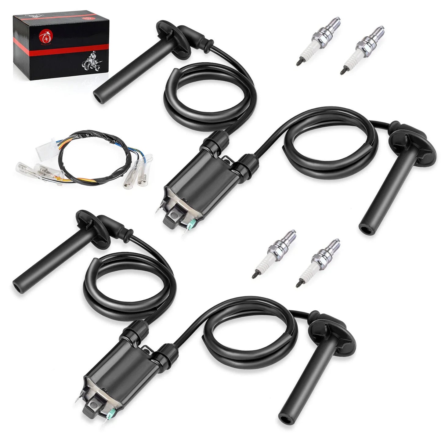 2 x Coil & Spark Plug + Ignition Sub Harness for Honda ST1100 (1991–2003)