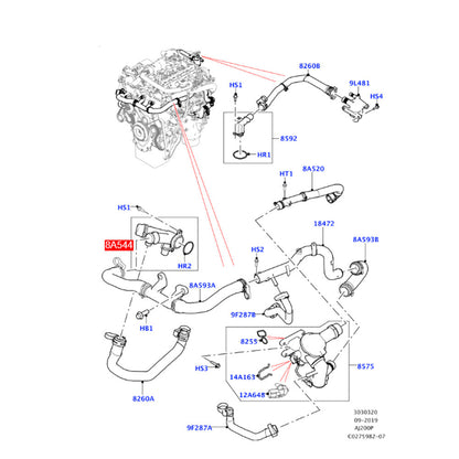 Engine Coolant Outlet Connector Tube for Jaguar XF (2008–2015)